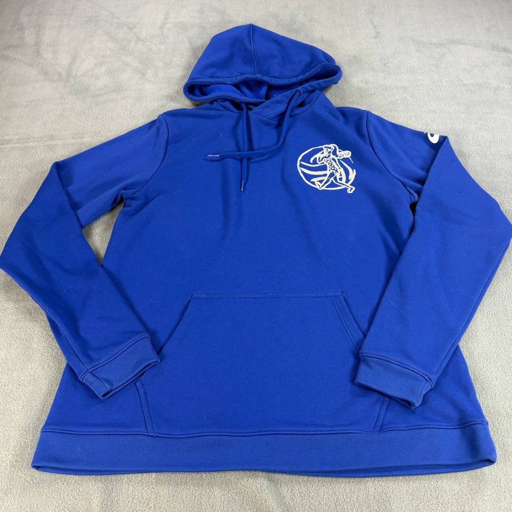 Asics‎ Womens Royal Blue Volleyball Graphic Hoodie Sweatshirt Size Medium